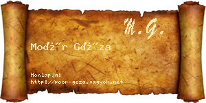Moór Géza névjegykártya