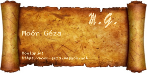 Moór Géza névjegykártya
