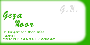 geza moor business card
